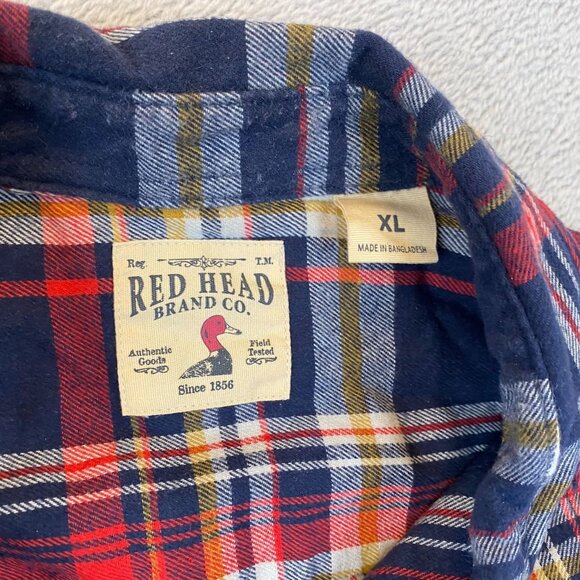 Red Head Mens XL Plaid Flannel Shirt Authentic Goods 100% Cotton Button Closure - Picture 6 of 12